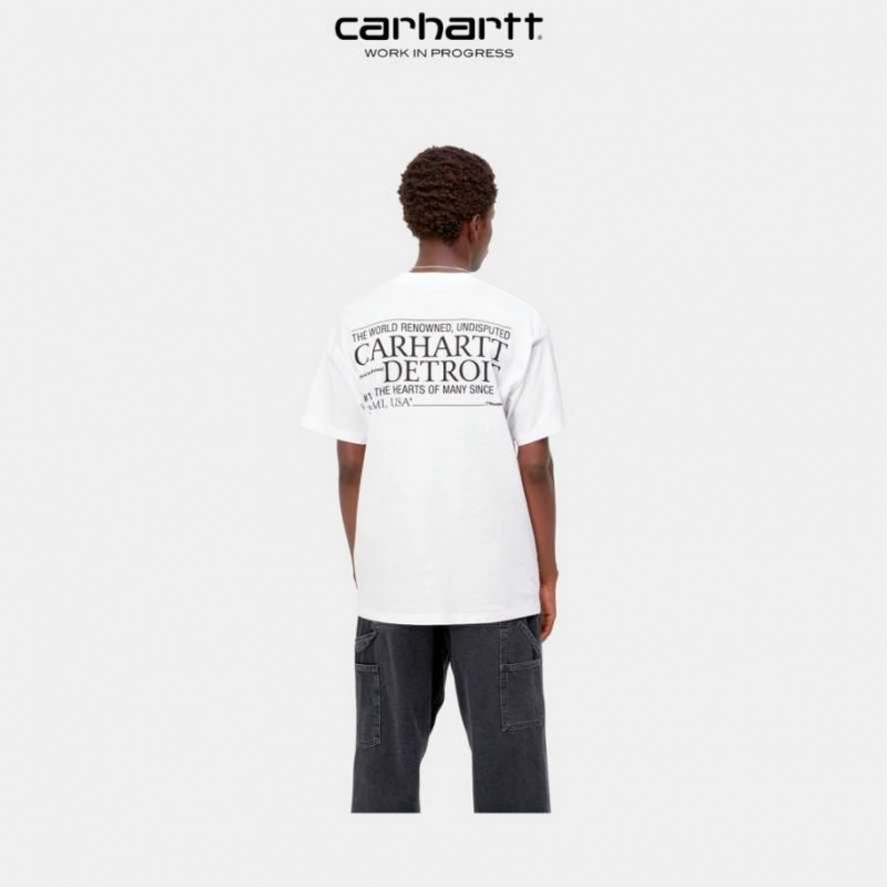 Blanche Carhartt Wip Undisputed T-Shirt - Danmark PSM-2770475