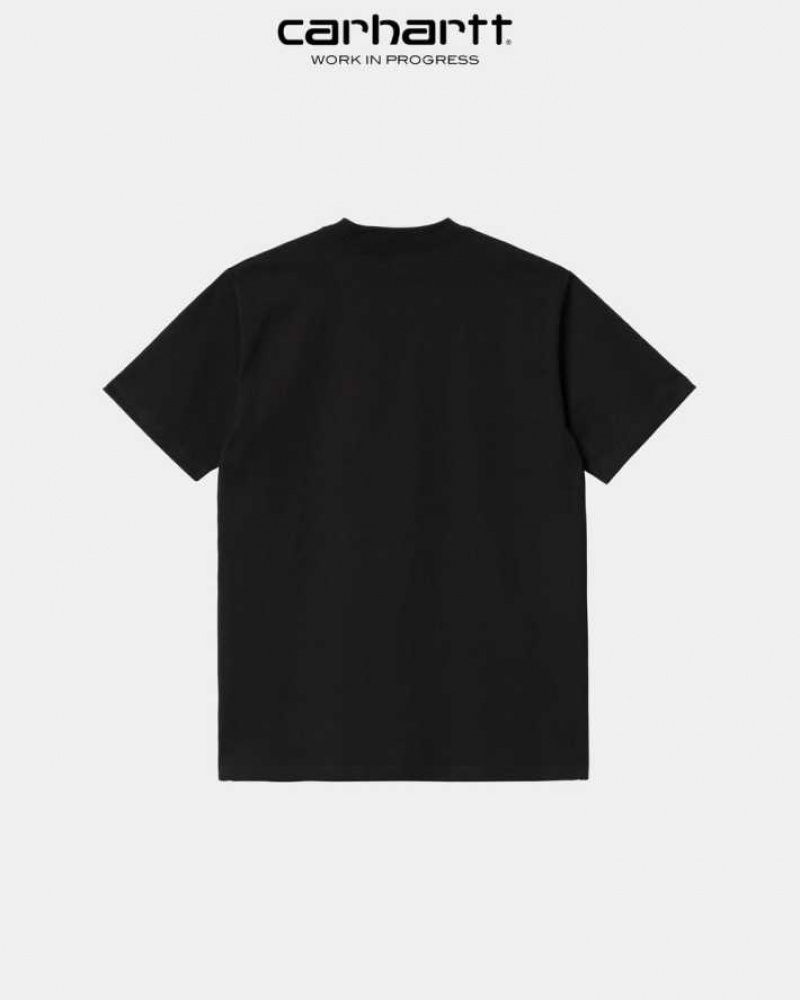 Noir Carhartt Wip University Script T-Shirt - Danmark AJC-9077516