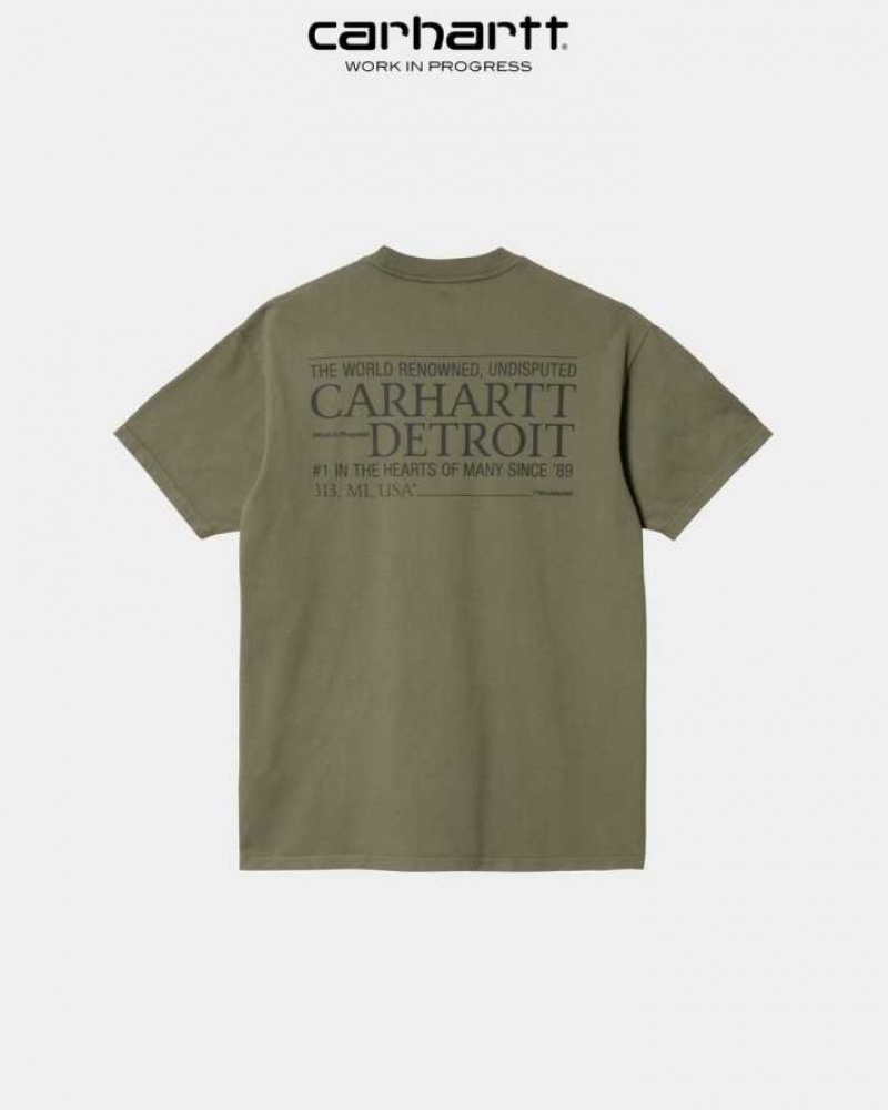 Seaweed Carhartt Wip Undisputed T-Shirt - Danmark BWW-2075760