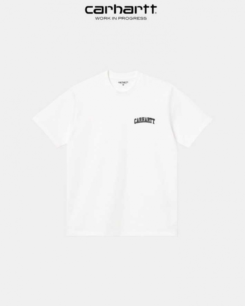 Blanche Carhartt Wip University Script T-Shirt - Danmark UEU-1053061