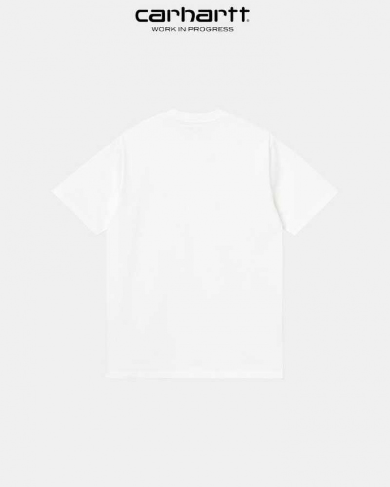 Blanche Carhartt Wip University Script T-Shirt - Danmark UEU-1053061