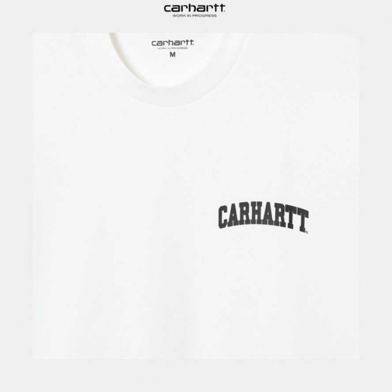 Blanche Carhartt Wip University Script T-Shirt - Danmark UEU-1053061