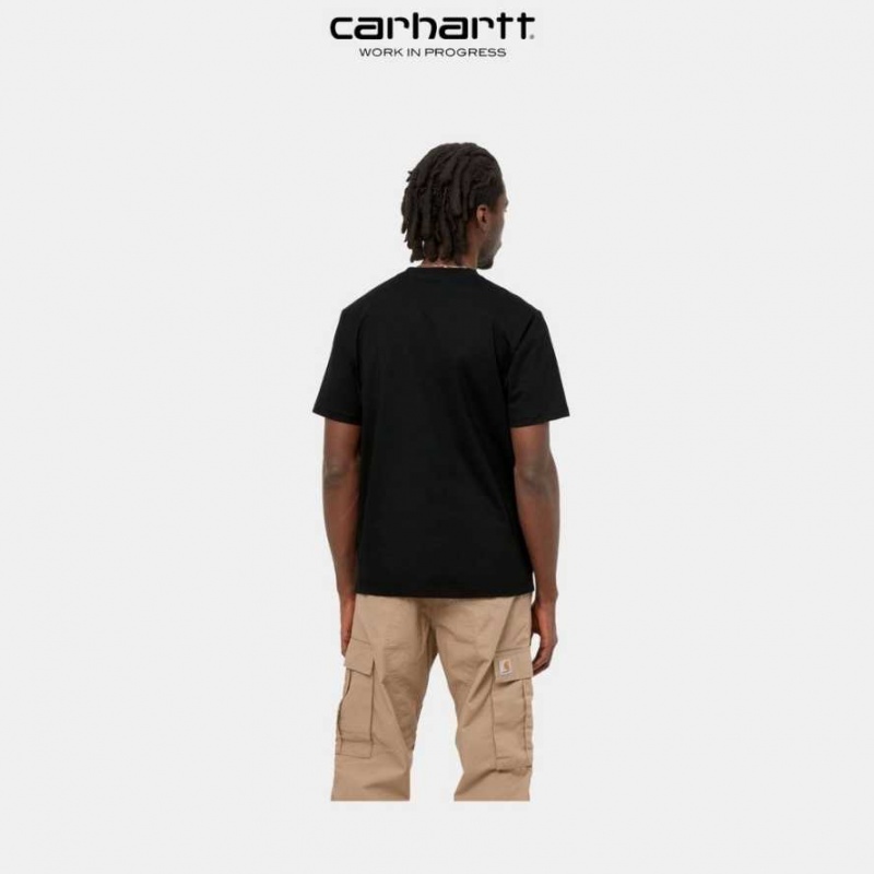 Noir Carhartt Wip University Script T-Shirt - Danmark AJC-9077516