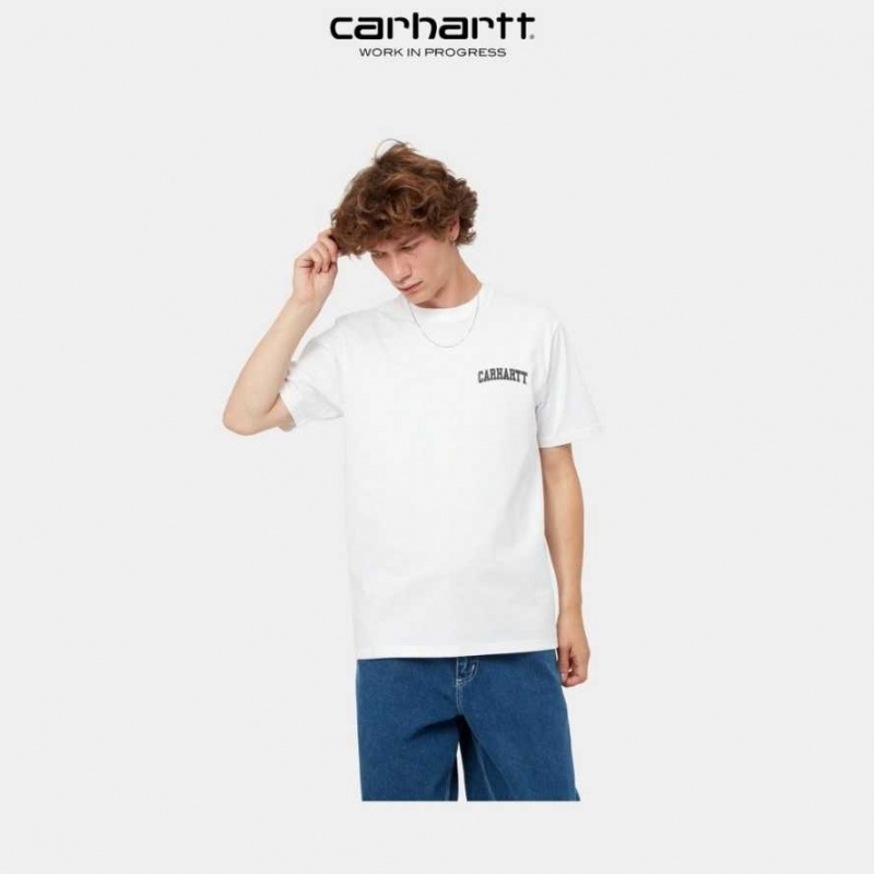 Blanche Carhartt Wip University Script T-Shirt - Danmark UEU-1053061