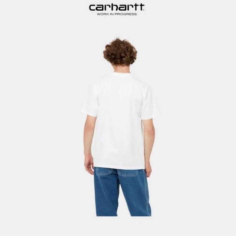 Blanche Carhartt Wip University Script T-Shirt - Danmark UEU-1053061