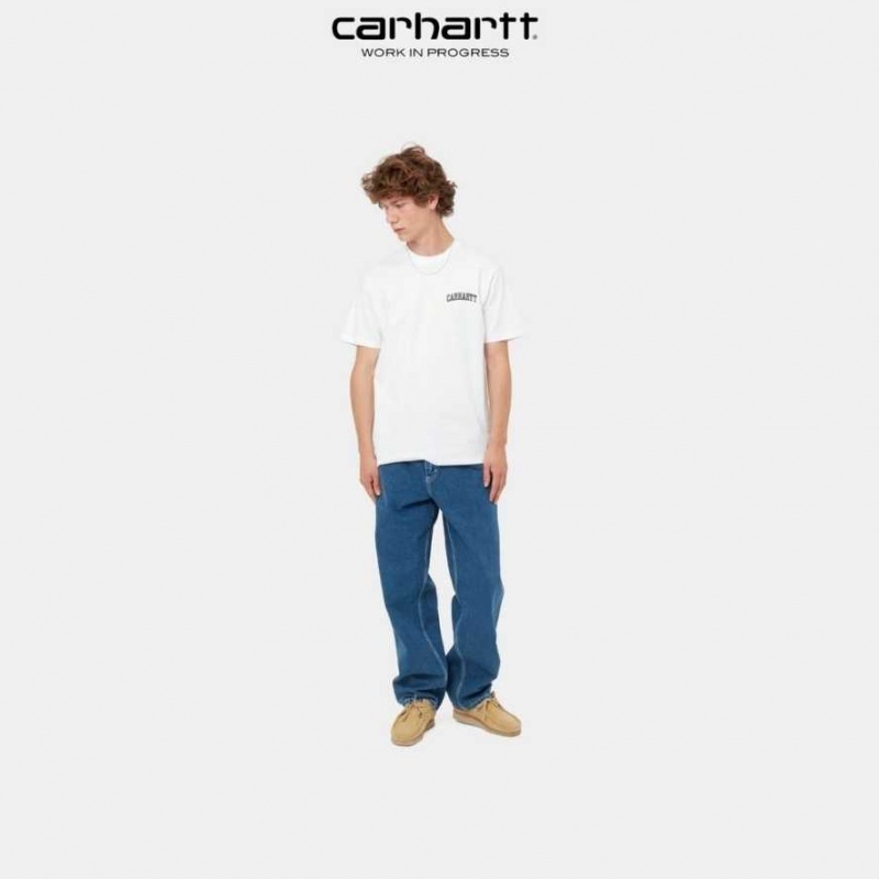 Blanche Carhartt Wip University Script T-Shirt - Danmark UEU-1053061