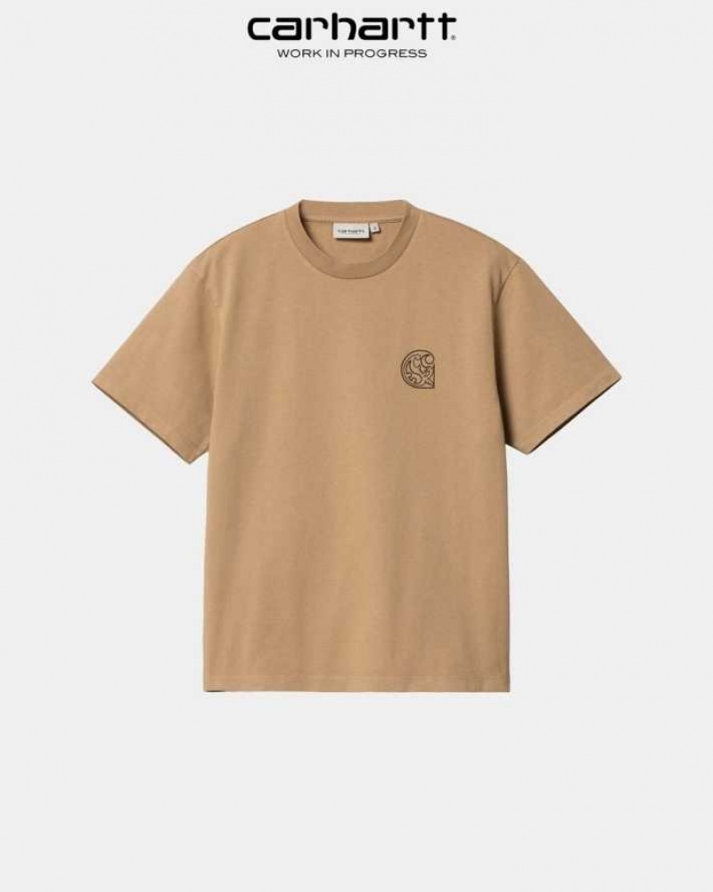 Marron Carhartt Wip Verse C T-Shirt - Danmark XUN-0721778