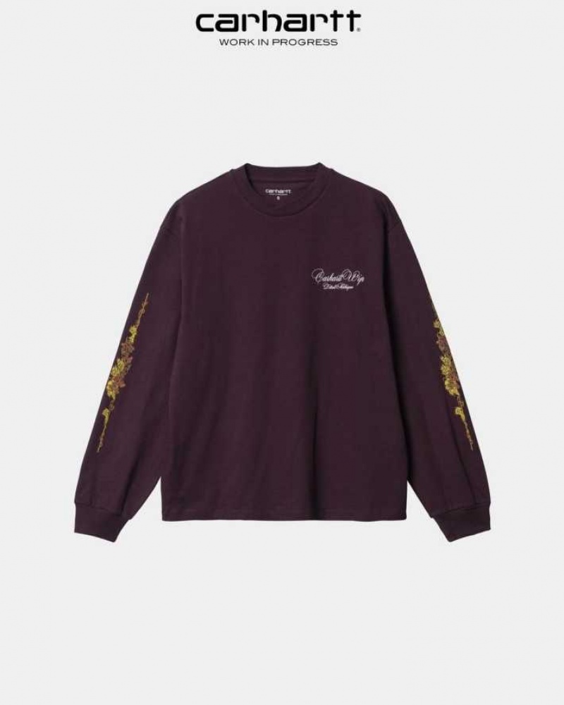 Noir Carhartt Wip Vino Long Sleeve T-Shirt - Danmark PRB-9006003