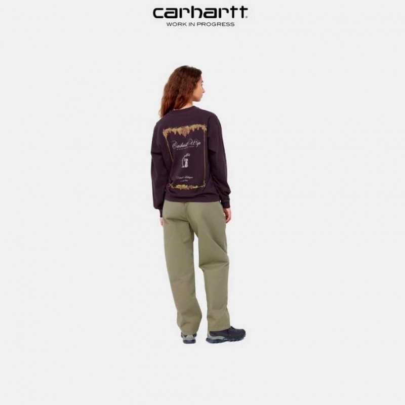 Noir Carhartt Wip Vino Long Sleeve T-Shirt - Danmark PRB-9006003