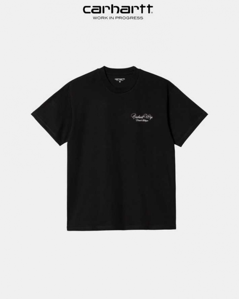 Noir Carhartt Wip Vino T-Shirt - Danmark UTA-7279498