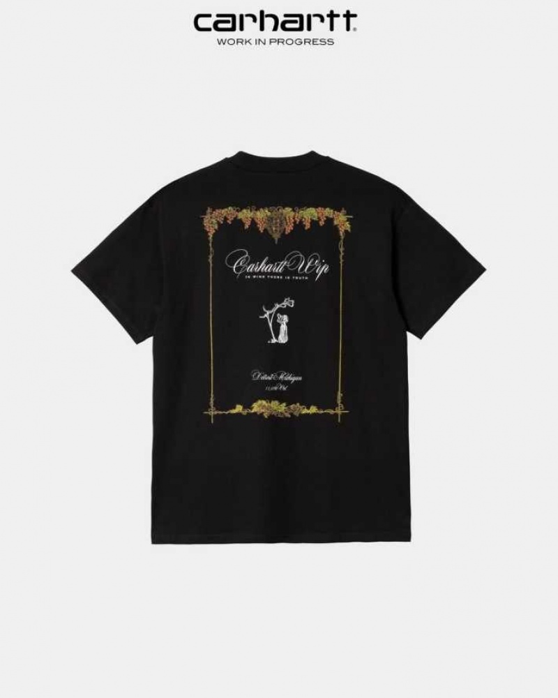 Noir Carhartt Wip Vino T-Shirt - Danmark UTA-7279498