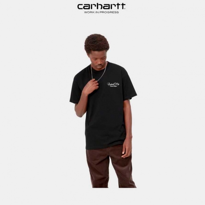 Noir Carhartt Wip Vino T-Shirt - Danmark UTA-7279498