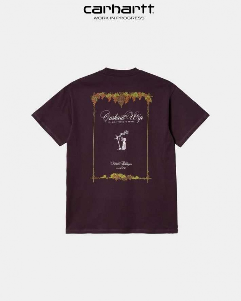 Noir Carhartt Wip Vino T-Shirt - Danmark VZJ-0025081