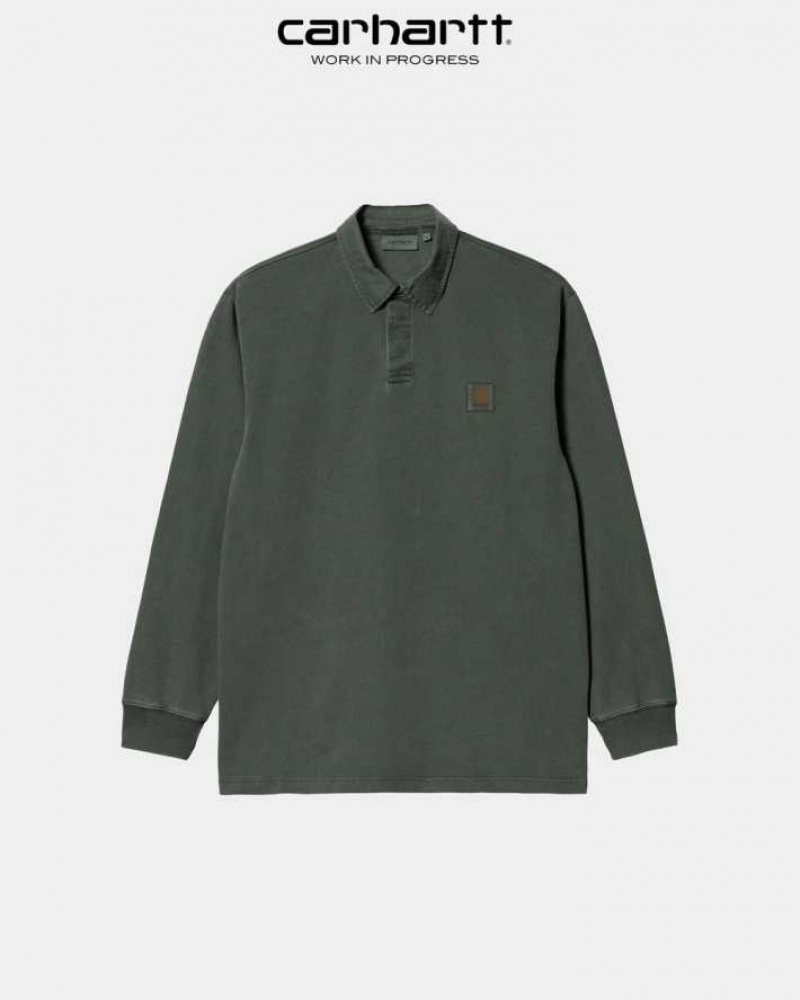 Boxwood Carhartt Wip Vista Long Sleeve Rugby Shirt - Danmark SUU-3077110