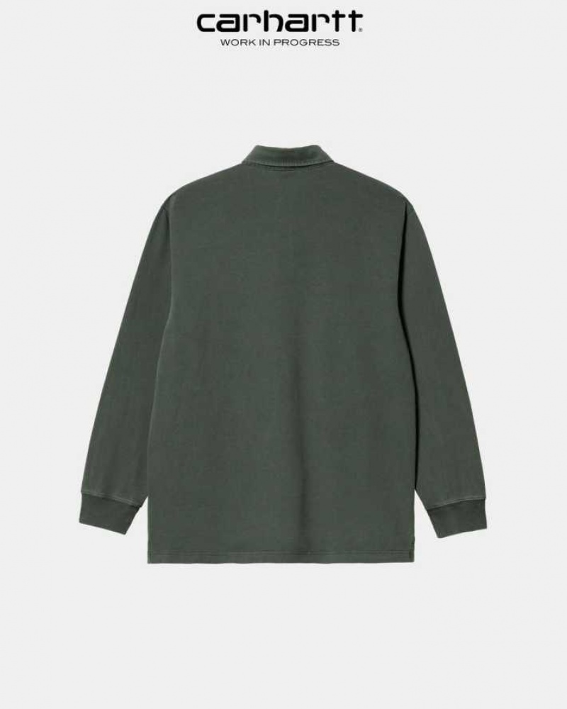 Boxwood Carhartt Wip Vista Long Sleeve Rugby Shirt - Danmark SUU-3077110