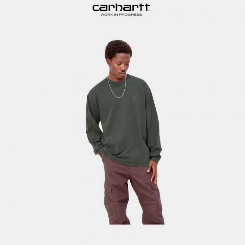 Boxwood Carhartt Wip Vista Long Sleeve T-Shirt - Danmark TGI-2243590