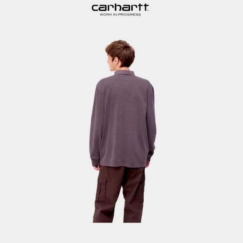 Noir Carhartt Wip Vista Long Sleeve Rugby Shirt - Danmark BAD-7863559