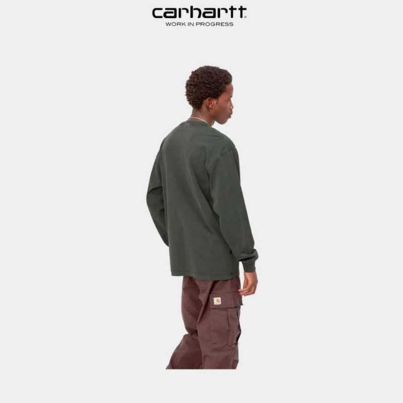 Boxwood Carhartt Wip Vista Long Sleeve T-Shirt - Danmark TGI-2243590