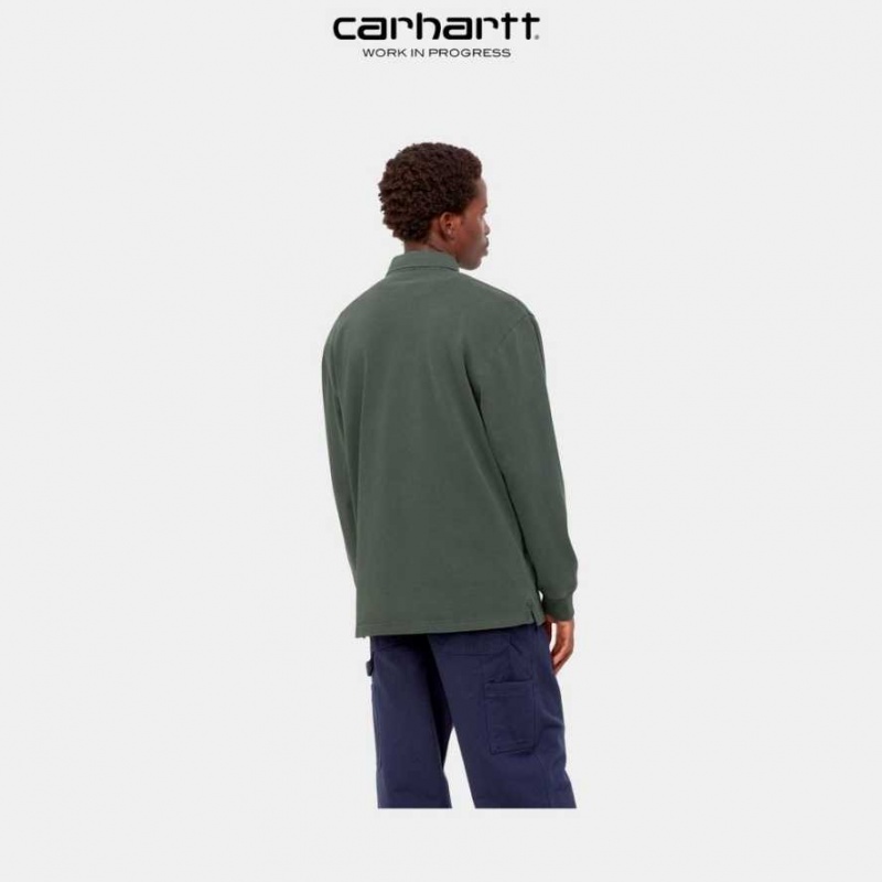 Boxwood Carhartt Wip Vista Long Sleeve Rugby Shirt - Danmark SUU-3077110