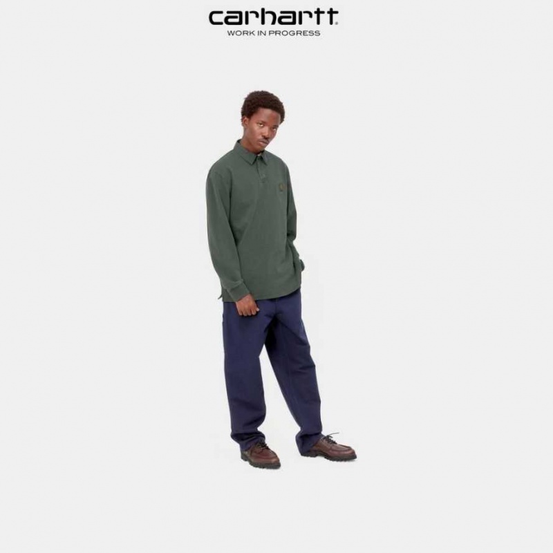 Boxwood Carhartt Wip Vista Long Sleeve Rugby Shirt - Danmark SUU-3077110