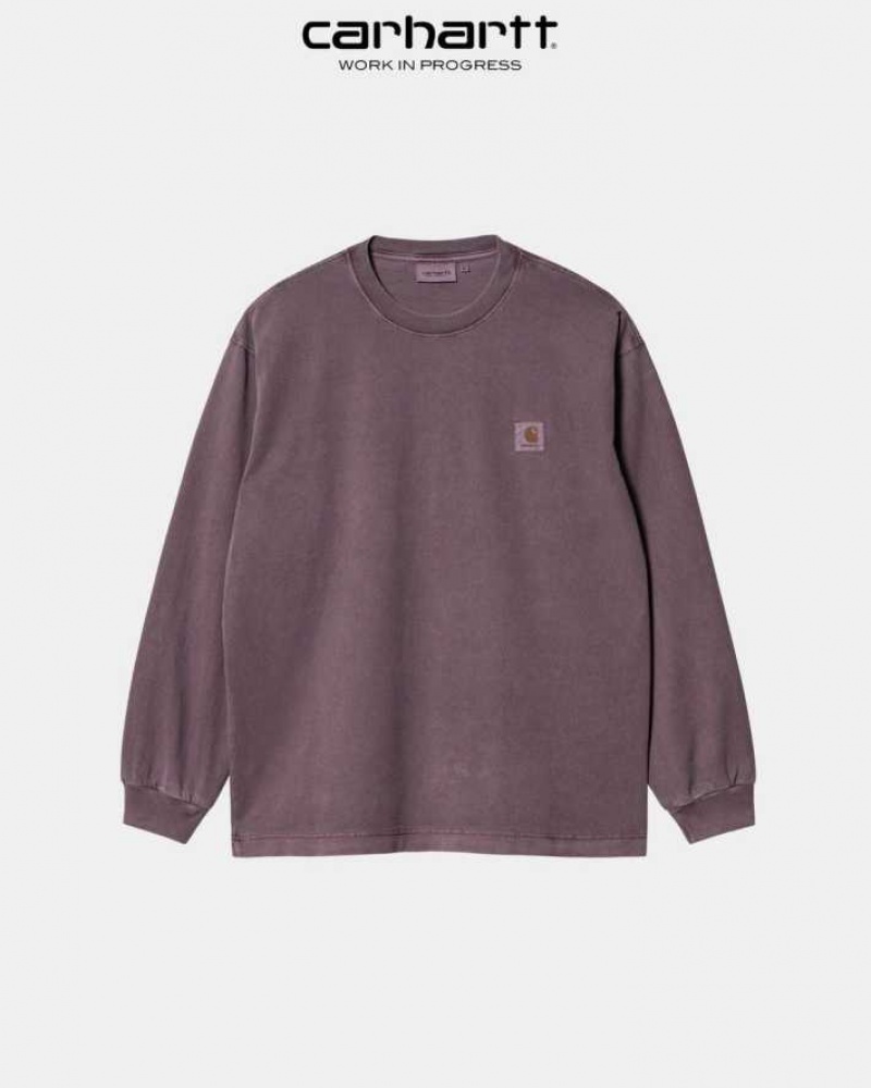 Noir Carhartt Wip Vista Long Sleeve T-Shirt - Danmark QKA-1549331