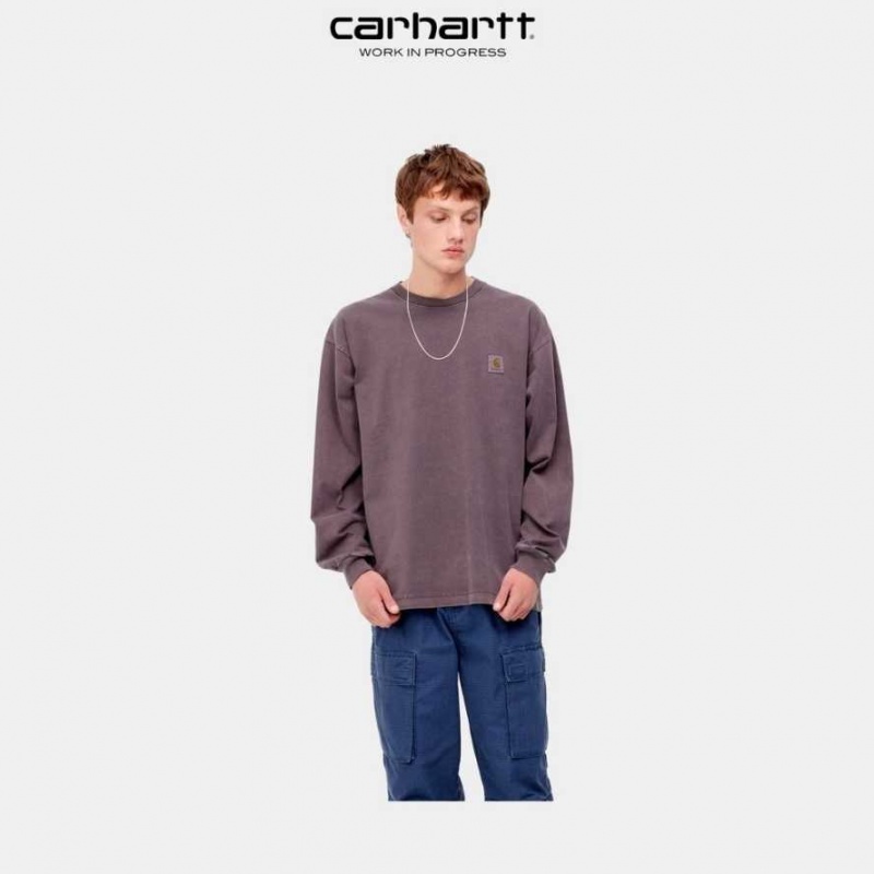 Noir Carhartt Wip Vista Long Sleeve T-Shirt - Danmark QKA-1549331