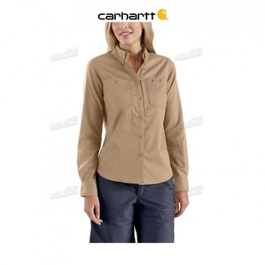 Kaki Foncé Carhartt Rugged Professional Series Relaxed Fit Tela Long Sleeve Travail Shirt Kaki - Danmark JGQ-7984008