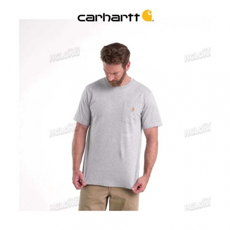 Blanche Carhartt Relaxed Fit Heavyweight Corta-Sleeve Pocket T-Shirt - Danmark WGR-1874893