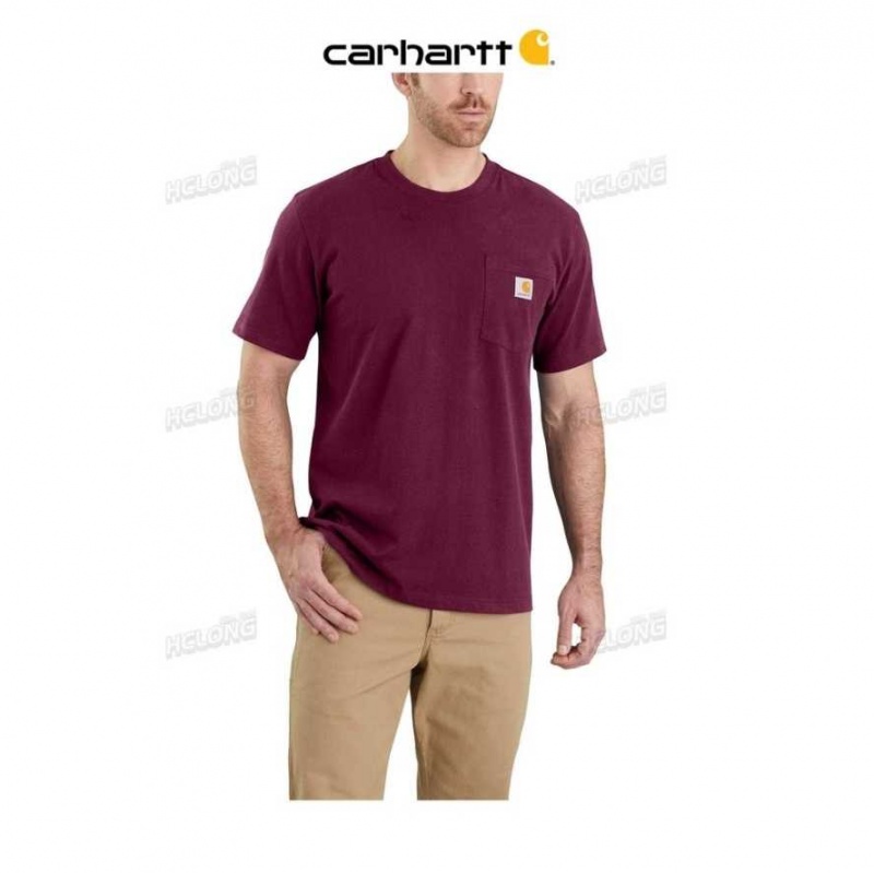 Port Carhartt Relaxed Fit Heavyweight Corta-Sleeve Pocket T-Shirt - Danmark NTI-7271691