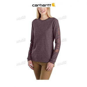 Blackberry Heather Carhartt Loose Fit Heavyweight Long-Sleeve Logo Sleeve Graphique T-Shirt Blackberry - Danmark VKW-5216613