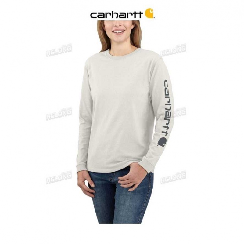 Malt Carhartt Loose Fit Heavyweight Long-Sleeve Logo Sleeve Graphique T-Shirt - Danmark BTF-0125998