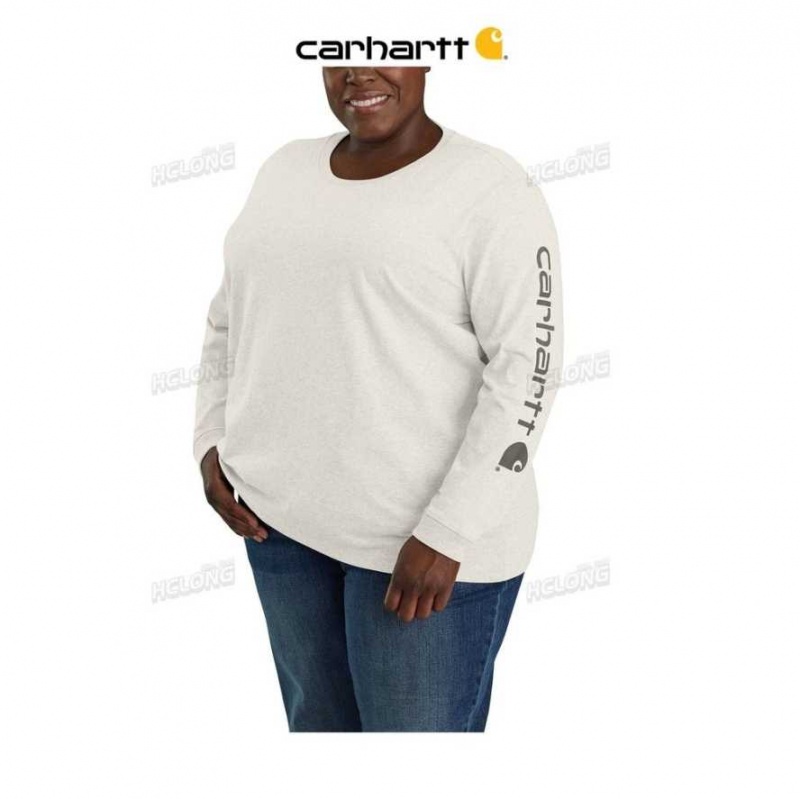 Malt Carhartt Loose Fit Heavyweight Long-Sleeve Logo Sleeve Graphique T-Shirt - Danmark BTF-0125998