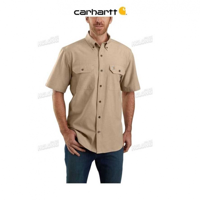 Noir Carhartt Loose Fit Midweight Chambray Corta-Sleeve Shirt - Danmark VBF-3682037