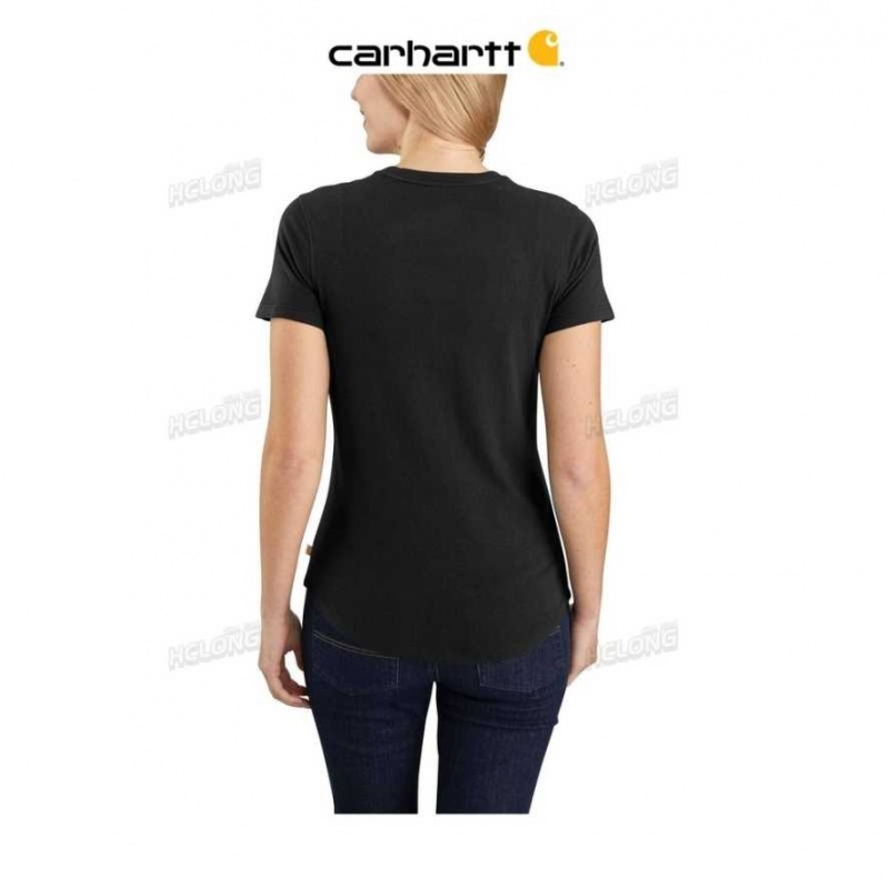 Noir Carhartt Relaxed Fit Midweight Corta Sleeve V Neck T-Shirt - Danmark FVN-7485170