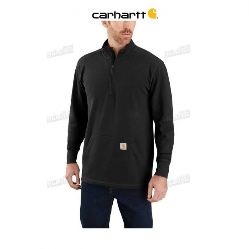 Noir Carhartt Relaxed Fit Heavyweight Long-Sleeve 1 2 Zip Thermal Shirt - Danmark FUF-7893366