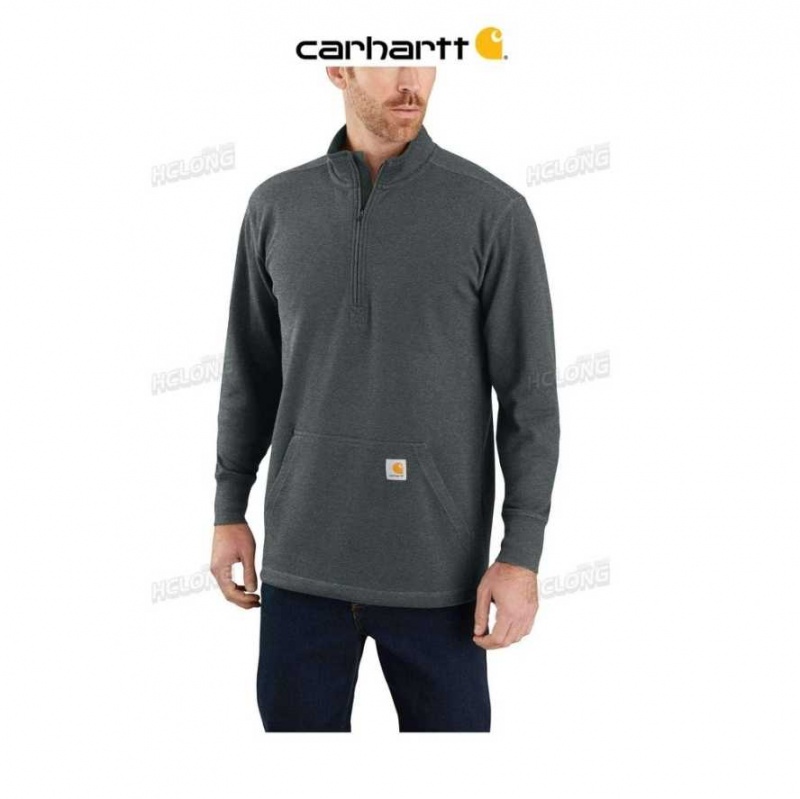 Elm Heather Carhartt Relaxed Fit Heavyweight Long-Sleeve 1 2 Zip Thermal Shirt Elm - Danmark IXF-6793697