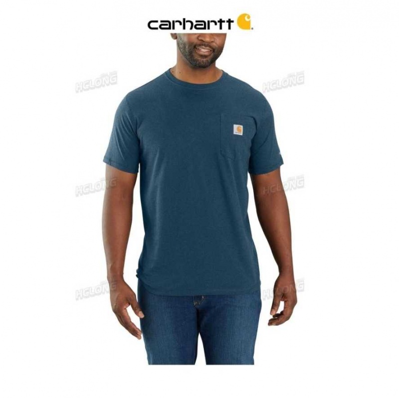 Noir Carhartt Force Relaxed Fit Midweight Corta-Sleeve Pocket T-Shirt - Danmark RCF-6807545