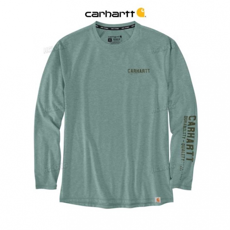 Succulent Heather Carhartt Force Extremes Relaxed Fit Legere Long-Sleeve Logo Graphique T-Shirt Succulent - Danmark NAL-5325611