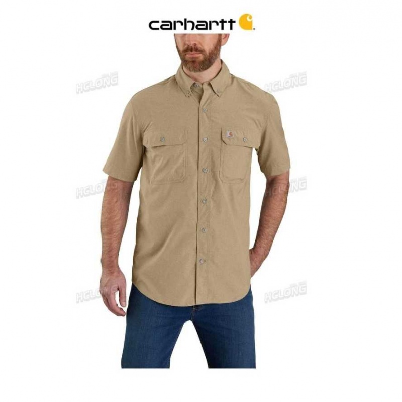 Kaki Foncé Carhartt Force Relaxed Fit Legere Corta-Sleeve Shirt Kaki - Danmark VTA-3304929