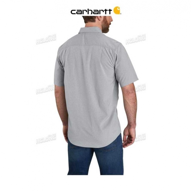 Steel Carhartt Force Relaxed Fit Legere Corta-Sleeve Shirt - Danmark TCO-8259858