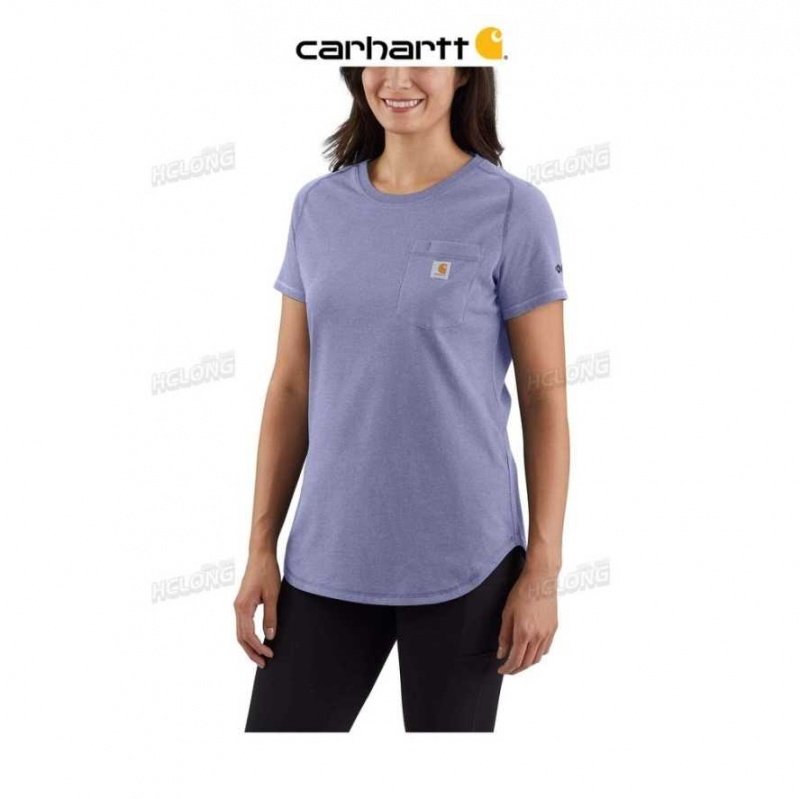 Lavande Carhartt Force Relaxed Fit Midweight Pocket T-Shirt - Danmark BQH-2207609