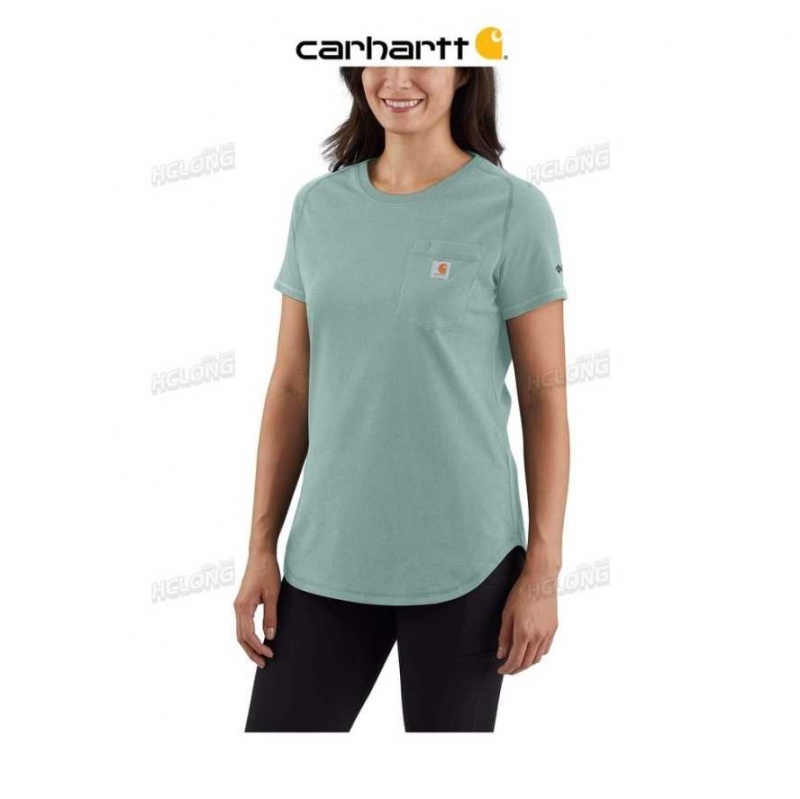 Succulent Heather Carhartt Force Relaxed Fit Midweight Pocket T-Shirt Succulent - Danmark YPJ-5113049