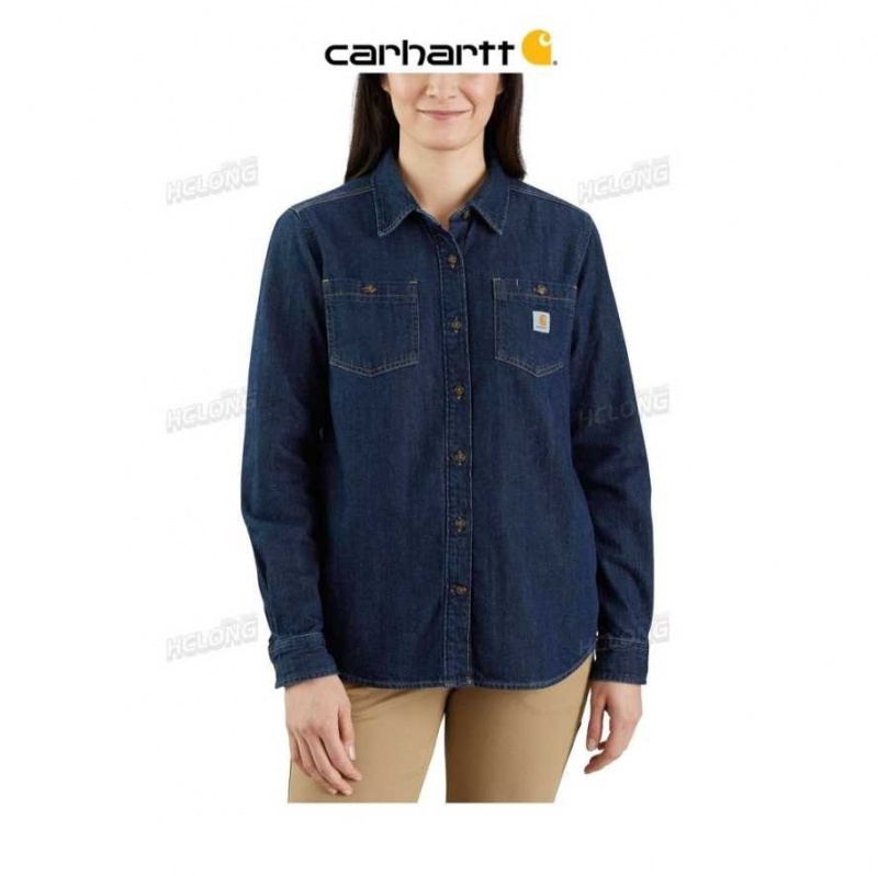 Voyageur Carhartt Relaxed Fit Midweight Denim Long-Sleeve Over Shirt - Danmark XSR-8804692