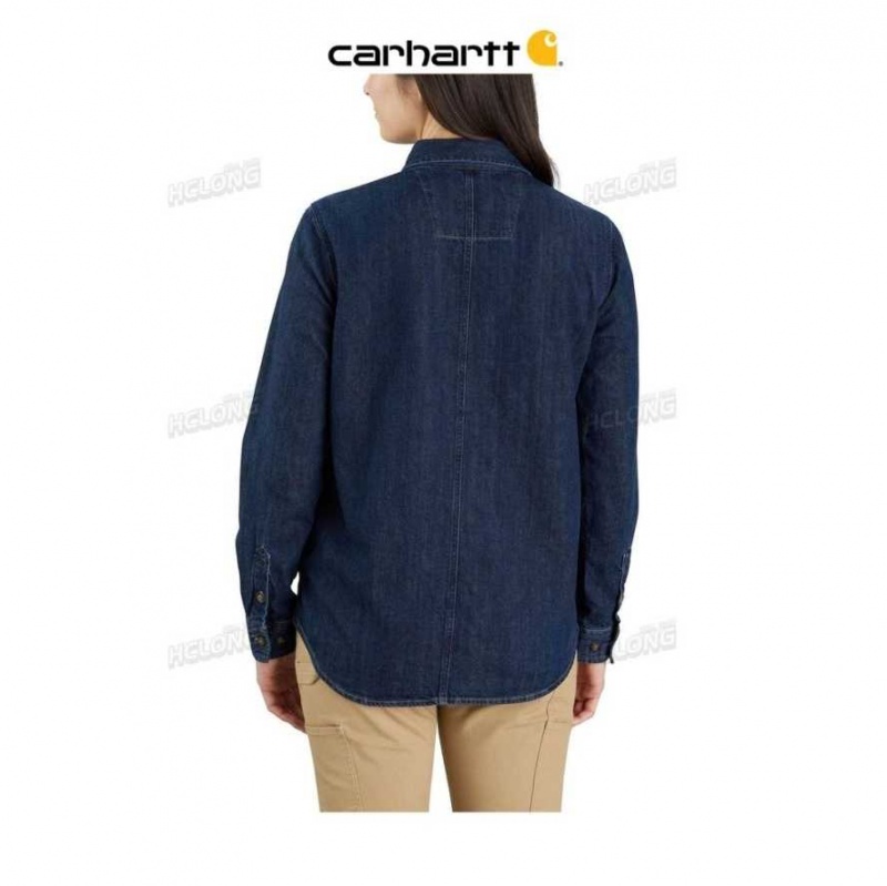 Voyageur Carhartt Relaxed Fit Midweight Denim Long-Sleeve Over Shirt - Danmark XSR-8804692