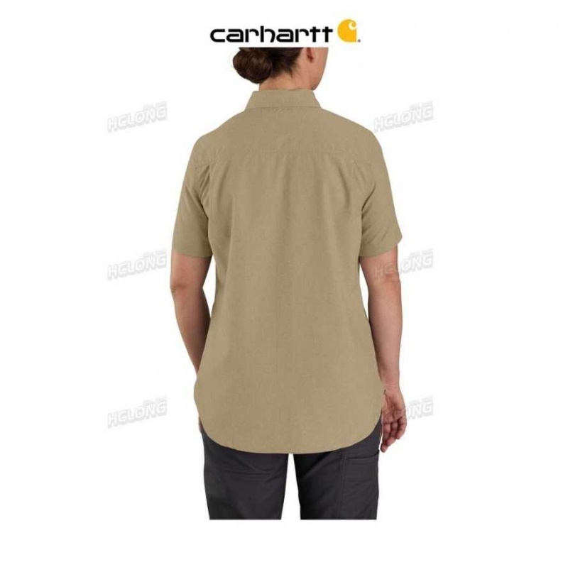 Kaki Foncé Carhartt Force Relaxed Fit Legere Corta Sleeve Shirt Kaki - Danmark ELZ-4329806