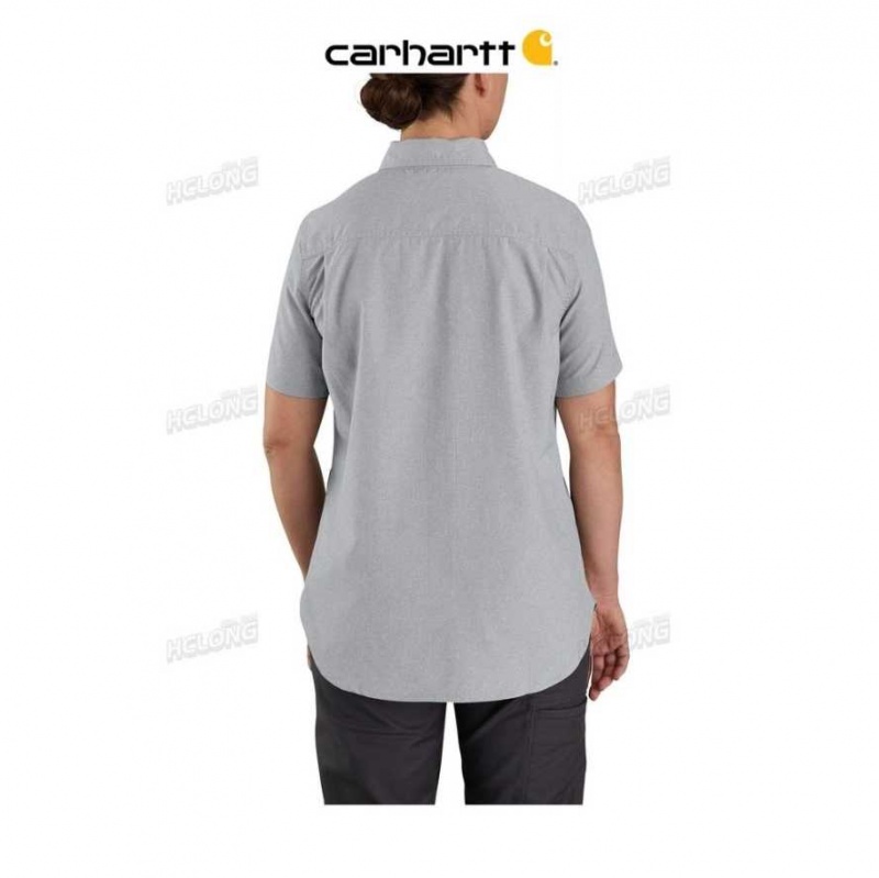 Steel Carhartt Force Relaxed Fit Legere Corta Sleeve Shirt - Danmark PAX-7873530