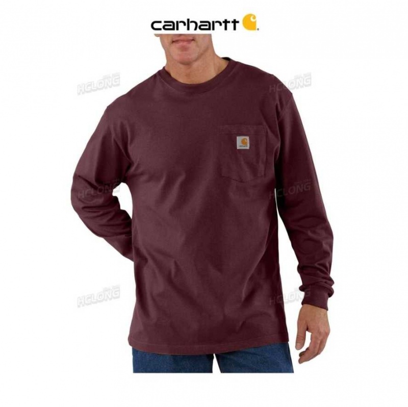 Port Carhartt Loose Fit Heavyweight Long-Sleeve Pocket T-Shirt - Danmark SUA-0811290