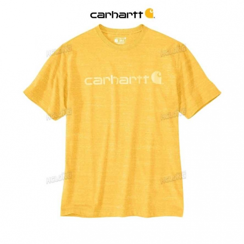 Jaune Carhartt Loose Fit Heavyweight Corta-Sleeve Logo Graphique T-Shirt - Danmark BWX-1551548