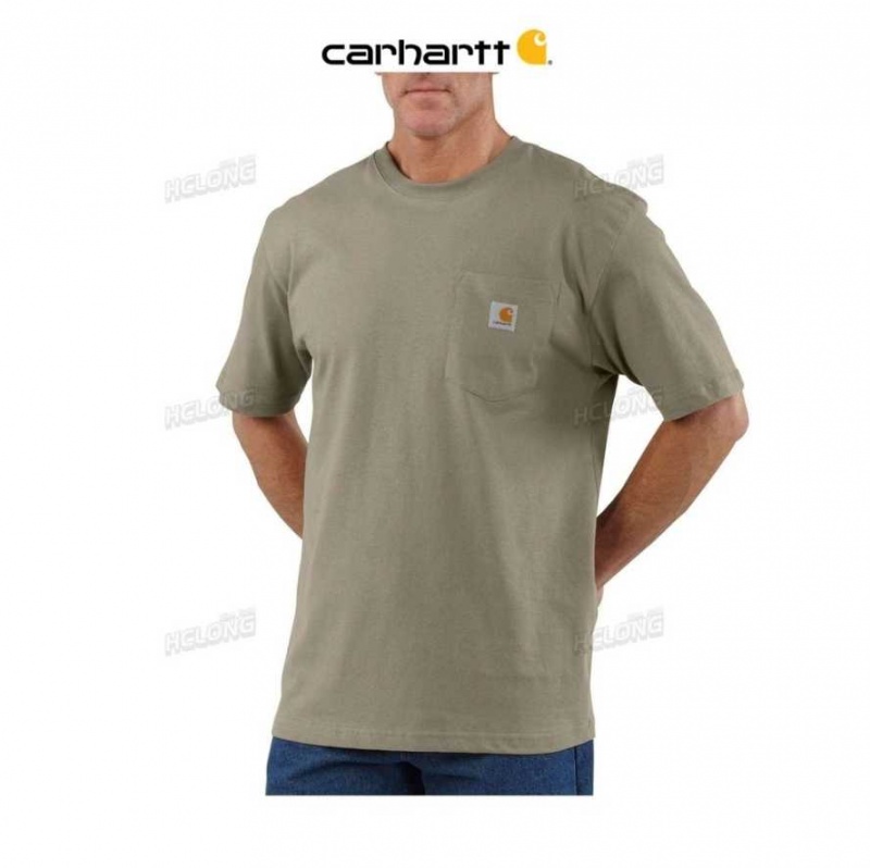 Desert Carhartt Loose Fit Heavyweight Corta-Sleeve Pocket T-Shirt - Danmark BZM-1573819