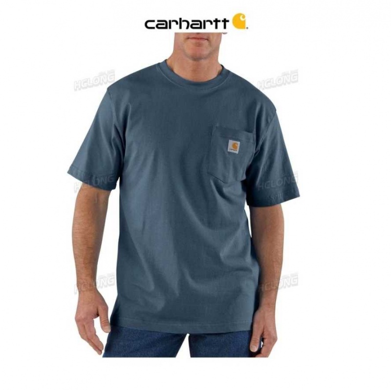 Bluestone Carhartt Loose Fit Heavyweight Corta-Sleeve Pocket T-Shirt - Danmark BQQ-5989825